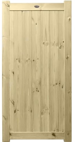 Premier URBAN Range Pedestrian No Trellis Trellis Top Gate Smooth Wooden Tongue & Groove Pathway Height: 6ft (180cm) x Width: 3ft (90cm) No Hinge Pack Selected