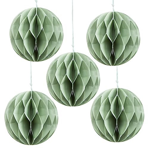 Logbuch-Verlag 5 Papierkugeln Weihnachtskugeln Papier Anhänger Weihnachten grün Mint Deko Kugeln zum Aufhängen an den Baum Ø 10 cm