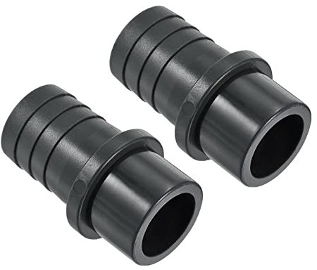 M METERXITY 2pz PVC Tubo Raccordo - Acqua Tubo Connettore, 30mm Barra Dritto Tubo Giunto, Applica Esterno/Giardino/Piscina (OD 32mm, Nero)