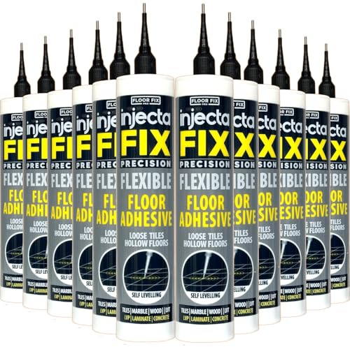 Floor-Fix Pro - Injectafix 300 ml fixerar skalade plattor och ihåliga golv - innehåller ett injektionsmunstycke för smala fogmassor. (12)