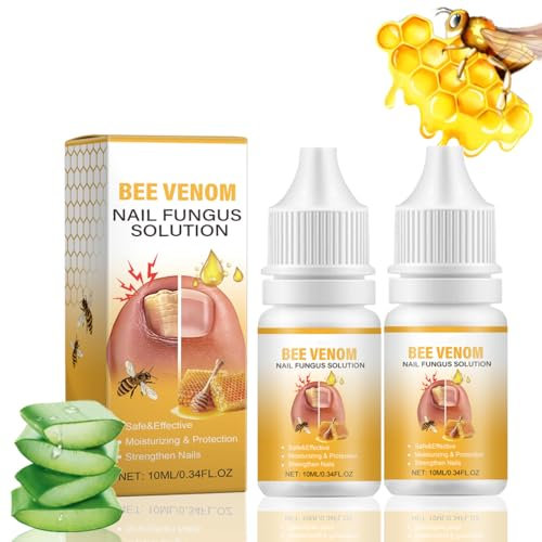 VEROA 2Pcs Bee Venom Nail Serum Fungal Nail Treatment Nail Care Essence - Fast Foot Fungus Treatment Extra Strong Fungus Nail Treatments - for Toenail Solution for Finger & Toenail (10ml * 2)