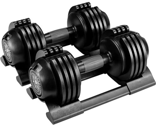 Verstellbare Kurzhantel 10 kg 20 kg 24 kg Hanteln Einzeln oder Ein Paar, mit Anti-Rutsch Griff, Einstellbaren Hantelscheiben und Ablageschale für Zuhause, Büro, Fitnessstudio