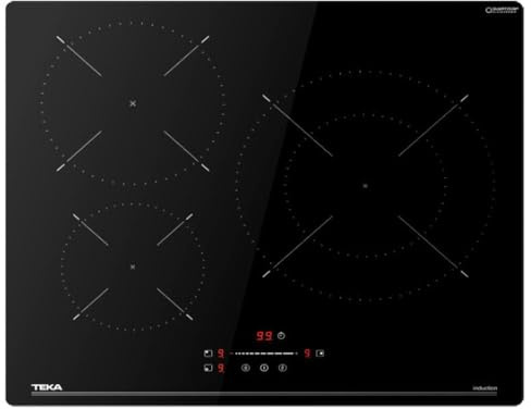TEKA Placa de Inducción 60 cm, 3 Zonas de Cocinado, Touch Control MonoSlider, Power Plus 7400W, Seguridad con Bloqueo Automático, Modelo IBC 63110 SSM BK