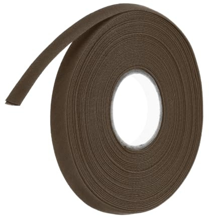 Kvartsman 2/5 tum snedband, sömband, dubbelfals, avskjutningsband, polyester kontinuerlig sömnad, tillbehör, kantband för sömnad, gör-det-själv, fållar, quiltning, hantverk (mörkbrun 25 m)