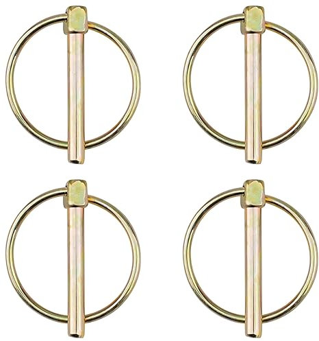 EMSNOVA® Goupilles pliantes 4,5 x 40 mm rondes - 4 pièces | Acier carbone jaune galvanisé | Inoxydable & durable | Avec support à ressort | Pour remorques, tracteurs, bateaux, camions et machines