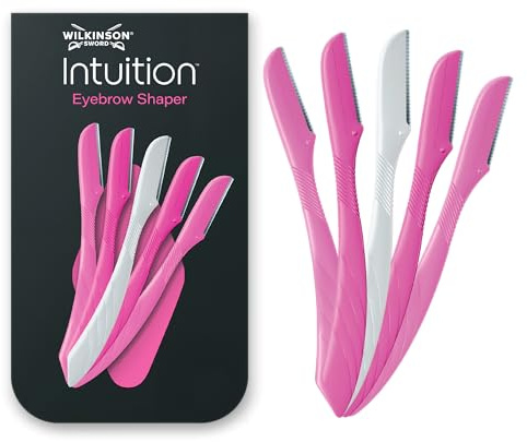 Wilkinson Sword Intuition Eyebrow Shaper für Frauen, XL-Pack mit 5 Beauty-Tools und 1 Präzisionskappe