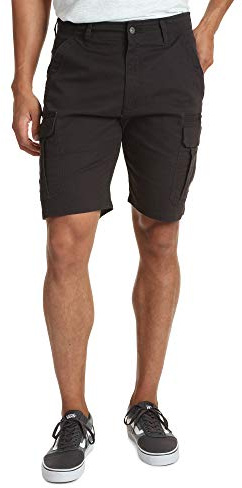 Wrangler Authentics mens Classic Relaxed Fit Stretch Cargo Shorts, Black Twill, 54 US
