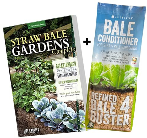 BaleBuster4 Starter Kit Includes Straw Bale Gardens Complete Book with Instructions for Step-by-Step Garden Set up.