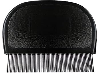 Metallischer Läusekamm Premium | Nissenkamm für Katzen, Hunde & Kinder | Rostfreier Edelstahl mit Abgerundeten Zähnen schwarz