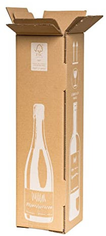 20x Flaschenversandkarton ECO für 1 Weinflasche Weinkarton Flaschenversand PTZ Zertifikat DHL