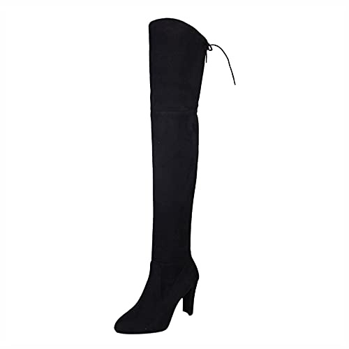 Générique Botte Cuissardes Femme Sexy Chaussure Femme Hiver Soldes Bottes Longueur Large Grande Taille Bottes Talons Aiguilles Sexy Over Knee Boots
