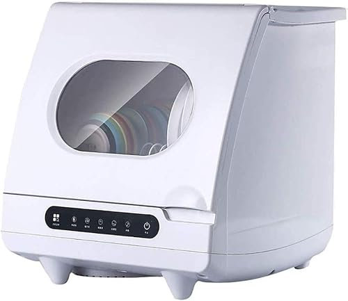 Tabletop Dishwasher Automatic Portable Mini Dish Washer No Plumbing, with Delay Start - with Stainless Steel Interior and 6 Place Settings Rack, for Apartment Office