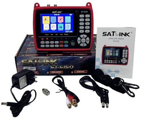 Receptor de TV satelital ST-5150 DVB-S2/C/T2 Combo Medidor buscador de TV satelital MPEG-2/MPEG-4 H.265 (8 bits) Soporta QPSK, 8PSK, 16QAM, 64QAM, 256QAM con brújula