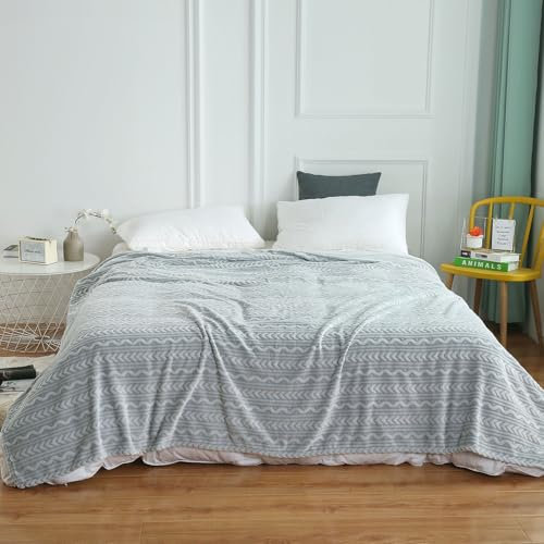 HETOOSHI Kuscheldecke, Fleecedecke, Flauschige Decke, Weiche Warme Schneeflocke Fleece Decke, Gemütlicher Überwurf Für Bett und Couch, Für Home & Office. (grau, 150 x 200 cm)