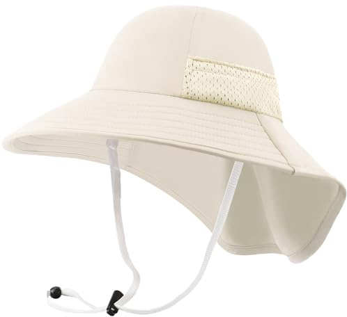 DRESHOW Sombrero de Sol Bebé Niños Children Breathable Bucket Hats UPF 50+ Ajustable Protección Solar Bucket Sombreros Gorra para Niños Niños Niñas