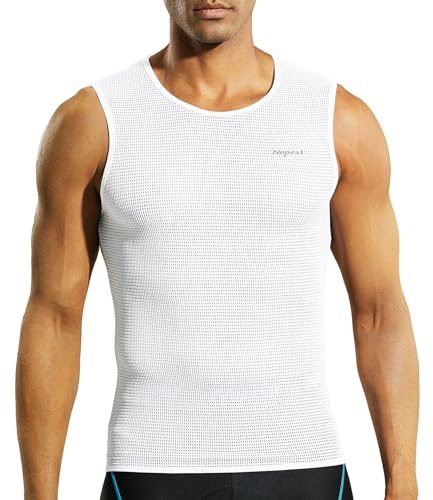 Nepest Men's Sleeveless Cycling Base Layer, Cooling Vest | Mens Mesh Bike Undershirt, Ultralight, 4-Way Stretch, Lightweight, Quick Dry, Breathable, Soft, Bicycle Skins Tops, Summer