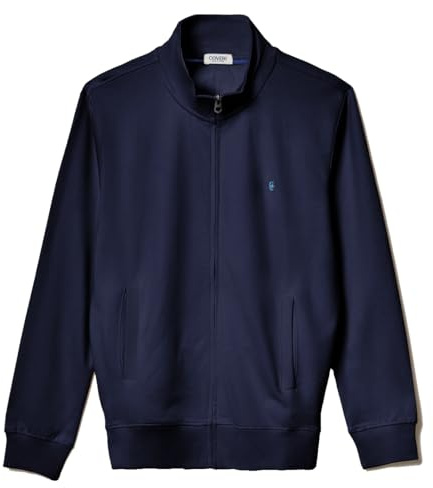 Coveri Felpa Giacca Pullover Aperta Uomo Sportiva con Cerniera Zip Intera Cotone (IT, Testo, XL, Regular, Regular, Blu Scuro)
