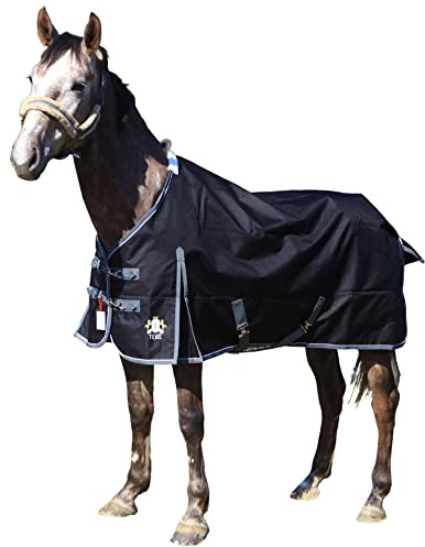 T TEKE Couvertures et feuilles de cheval Deluxe Turnout, Couvertures et feuilles de soin de cheval 1200D imperméables et respirantes sans remplissage (51 -87 y compris la taille miniature / poulin)