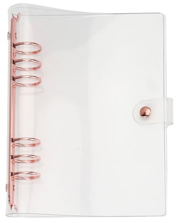 HOMOCONO Cubierta Protectora para Cuaderno A5 6 Anillas, Funda Transparente de PVC Portátil para Hojas Sueltas, Adecuado para Notas y Álbumes de Recortes