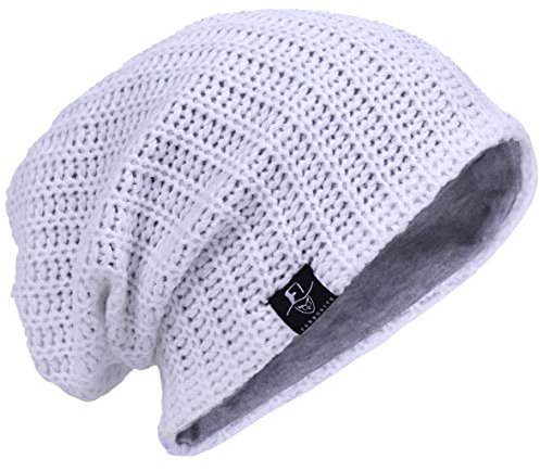 VECRY Berretto Slouch Beanie Cappelli Invernali Estate Berretti in Maglia Cappelli da Uomo e Donna (Costine Bianca)