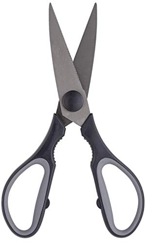 Juno Range (Black, Scissors) - Heavy Duty Kitchen Scissors - Super Hard Titanium Coated. Soft Grip, Dishwasher Safe, Multipurpose, Multifunctional Utility Food Cooking Snips & Bottle Opener. 20cm/8”