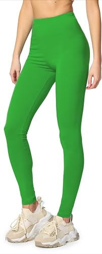Merry Style Legging Femme Confortables et Extensibles Legging Sport Femme Coton Naturel Respirant Parfait pour Yoga Pilates Fitness Tenue de Sport MS10-198 (Vert,M)