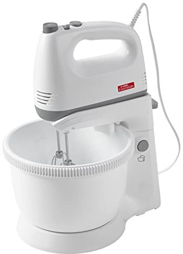 Judge 2-in-1 Hand Electric Mixer with Stand and Bowl, 2 Whisks and 2 Dough Hooks, 5 Speed Hand Food Mixer with Turbo Function, Detachable Bowl, Tilting Stand, 300W