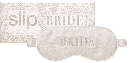 Slip Schlafmaske aus reiner Seide, Brautkollektion, 100% reine Maulbeere, 22 Momme Seide, bequeme Schlafmaske mit Gummiband + Füllung aus reiner Seide und Innenfutter