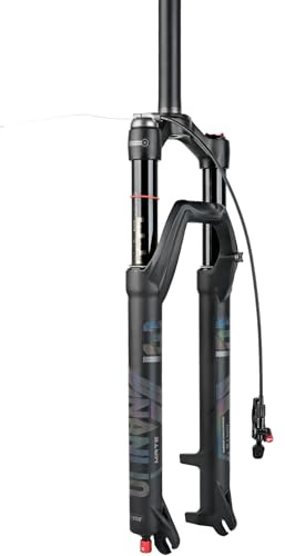NANLIO Suspensión de bicicleta de 26/27.5/29 pulgadas, ajuste de rebote MTB recta RL/LO horquilla de montaña para bicicleta QR 100 x 9 mm (MATE-26 Straight Remote)