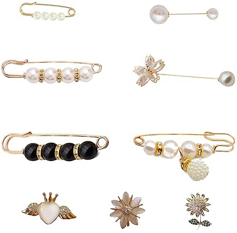 9 pièces Broche femme vetement broche fixe anti exposition épingle à nourrice vetement épingle à nourrice bijoux Épingles de sûreté