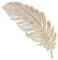 Ryaupy Broche Rétro Plume, Cardigan éléGant Broche en Métal, épinglette DéLicate à la Mode, Plume Noble Mode Fête Broche, pour Femme Chapeau Sac Mariage Anniversaire éléGant Robe Accessoires (Doré)