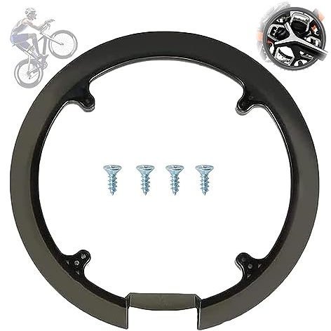 VCCAHIJK Kunststoff Kettenradabdeckung Kettenblattschutz Fahrrad Kettenrad Kunststoff Kettenschutzring Schwarz Kettenradabdeckung mit 4 Schrauben für 42 44 Zähne Fahrrad Mountainbike (4 Löcher)
