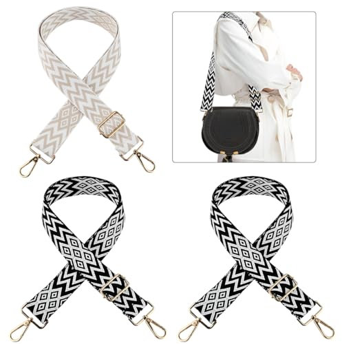 DODUOS 3 Stück Taschengurte zum Wechseln Taschengurt, Schultergurt für Taschen Breit 3.8cm, Längenverstellbarer 75-145cm Schulterriemen für Schultertasche Tragetaschen und Handtaschen