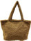 J26 Teddyfell Optik Shopper Tasche Schultertasche Henkeltasche Tote Bag Beutel Vlies (Braun)