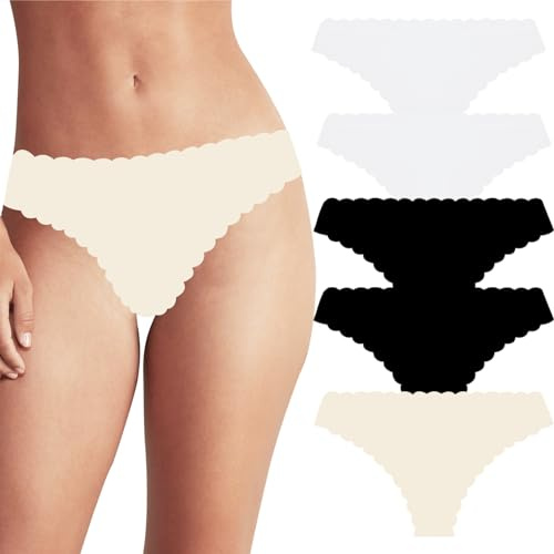sous-vêtements String sans Couture pour Femme – Fils Invisibles, Tangas Respirants et Confortables Multipack (32013, L-XL)