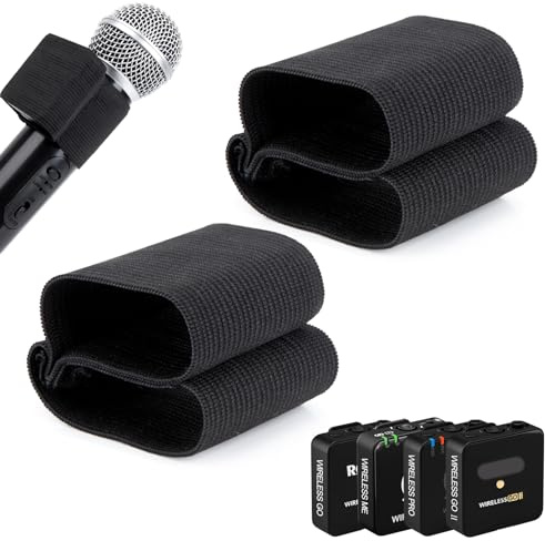 YOUSHARES 2 Pcs de Manchons Élastiques de Microphone à Main, Elastic Sleeve pour Rode Wireless GO II/Wireless Me/Wilreless Pro sans Fil, Enregistrement de Mariage Vlog Live Interview Streaming