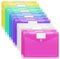 Pochette Document A4,Pochette Classeur 6 Couleurs PVC Transparentes,Pochette Fermeture vec Rabat Fermeture à Pression et Etiquette,pour Bureau,Voyage, Fournitures(12PCS)