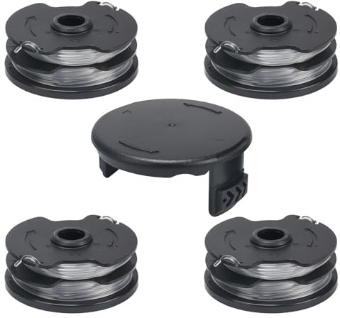 COEWUR 4 Pezzi Bobina a Filo per Tagliabordi Rocchetto Filo Tagliabordi Ø1,6mm Bobina Ricambio Decespugliatore per Parkside PRTA 20-Li A1/B1/B2/C3 PRT 300 A1 PRT 550 A1/A3 (con 1 Tappi)