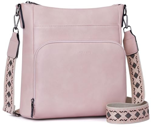 Roulens Sacs Bandoulière Femme, Sacs à Main à Bandoulière de Taille Moyenne en Cuir Végétalien Souple, Sac de Voyage avec Poche Portefeuille à Fermeture éclair RFID Sur le Devant