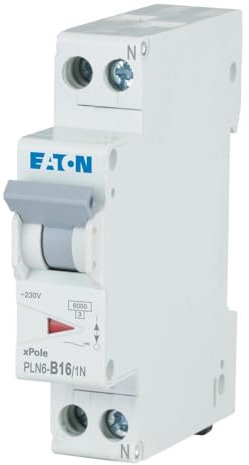 Eaton PLN6-B16/1N-DE Leitungsschutzschalter 16A 1P+N 1-polig+N B-Charakteristik LS-Schalter 1 TE eine Teilungseinheit breit (263272)