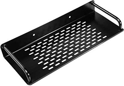 YOSADIER An Der Wand Montierter Abflusshalter Heimregal Praktisches Badezimmer-aufbewahrungsregal Badezimmer-Organizer-Rack Wandregal Badezimmerregal Badezimmer Halter Aluminium Black