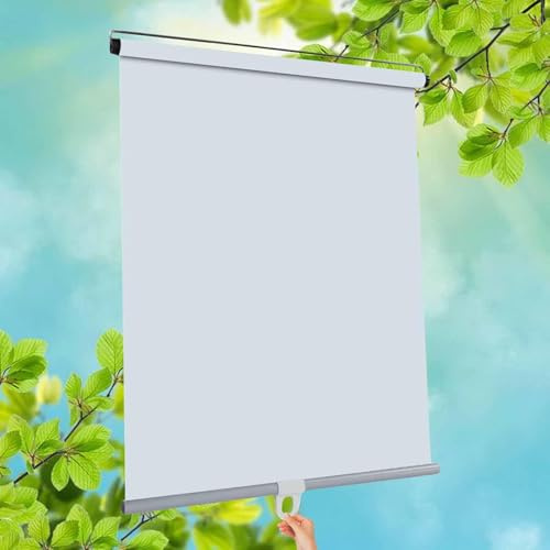 Store Enrouleur Occultant,32cm 40cm 50cm 60cm 70cm 80cm 100cm De Large,Store À Rouleau Pare-Soleil Pour Fenêtres,Store À Enroulement Rétractable Sans Perçage,Rideaux D'intimité,White-32x200cm/13x79in