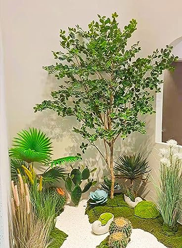 SAyfur Artificial Tree, Artificial Plant Japanese Bell Leaf Fake Drunken Wood Floor Potted Bell Tree Family Indoor Courtyard Corner Window Staircase Landscaping H 1.8M/5.9FT