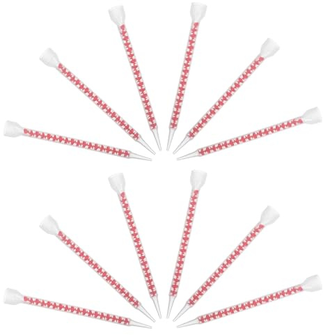 NOLITOY 12pcs Long Spiral Mixing Tubes for Epoxy Resin and Glue, Reusable Lightweight Plastic Caulking Nozzle Tips, for Renovation and DIY Use