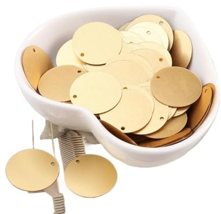CYJAZNHH Pailletten 20 mm, mehrfarbig, 90 Stück(Matte Gold)