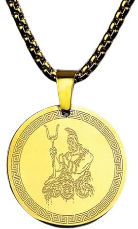 Collana Uomo Ade con Cerbero Acciaio Il Dio Greco ctonio degli inferi Fascino Collo Catena Medaglione Amuleto Gioielli Regalo per Te 242G