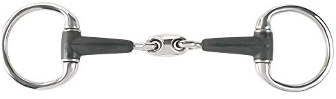 HORZE doppelt gebrochenes Gummi-Olivenkopfgebiss, Schwarz, 135