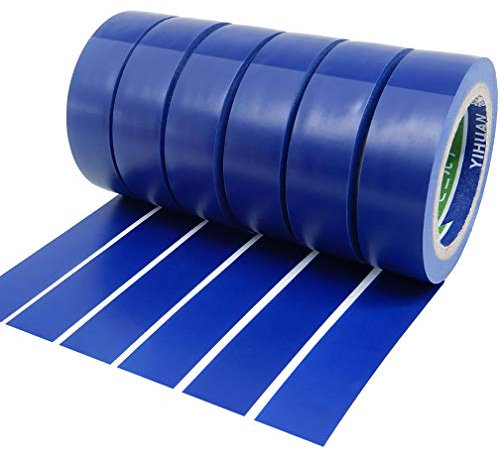 YTBUBOR 6 Pack Blue Electrical Insulation Tape Adhesive Gaffer Tape 17mm × 9m