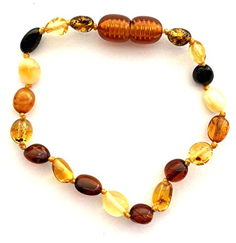 Ambre Bracelet 14 cm. - 100% Certifié l'Ambre la Baltique Authentique/Taille 14 cm (multicolore)