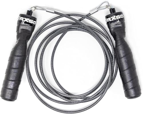 Rx Smart Gear Jump Rope - Black Ops Ergonomic Handles with Trans Black Cable Buff 3.4 8'6| Jump Smart Weighted Speed Rope for Sports & Fitness, MMA, HIIT, Cardio & Functional Workout
